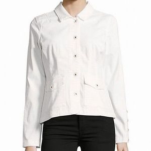 IMNYC Isaac Mizrahi Jean Jacket white